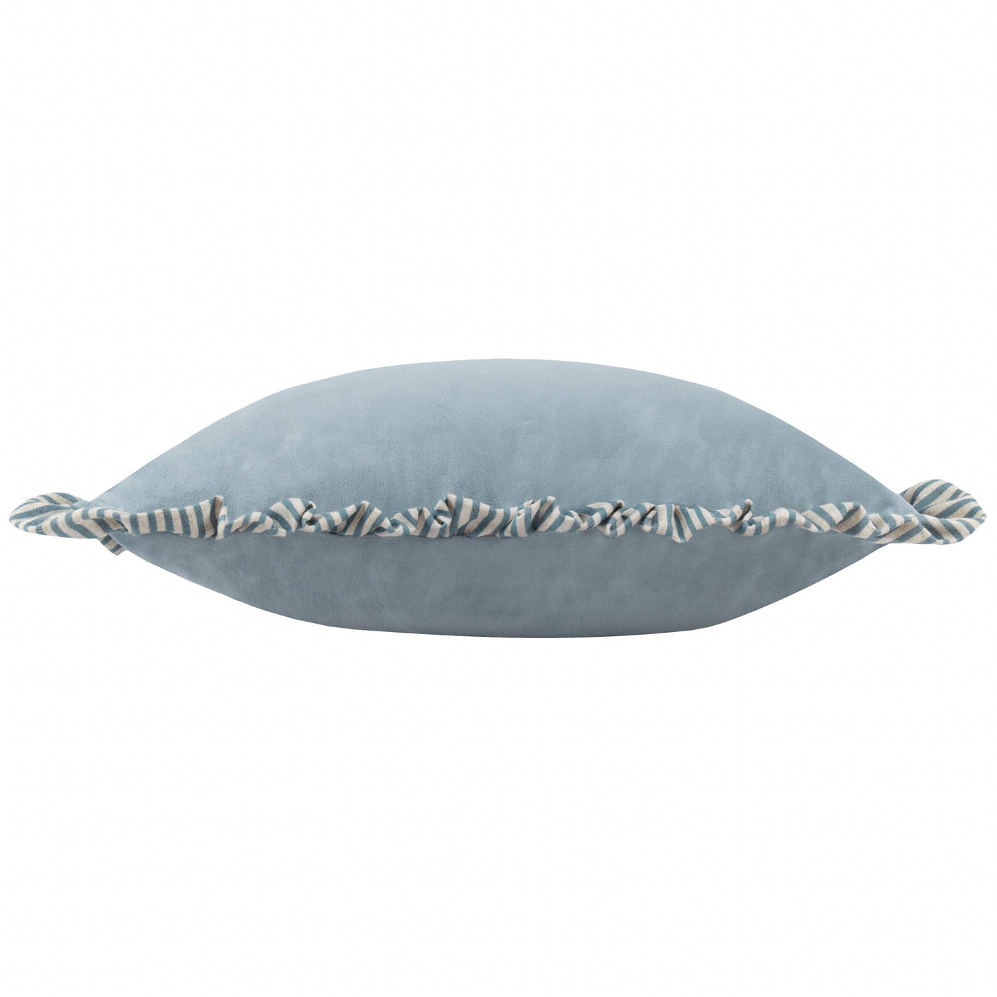 Solene Ruffle Matte Velvet Cushion Blue