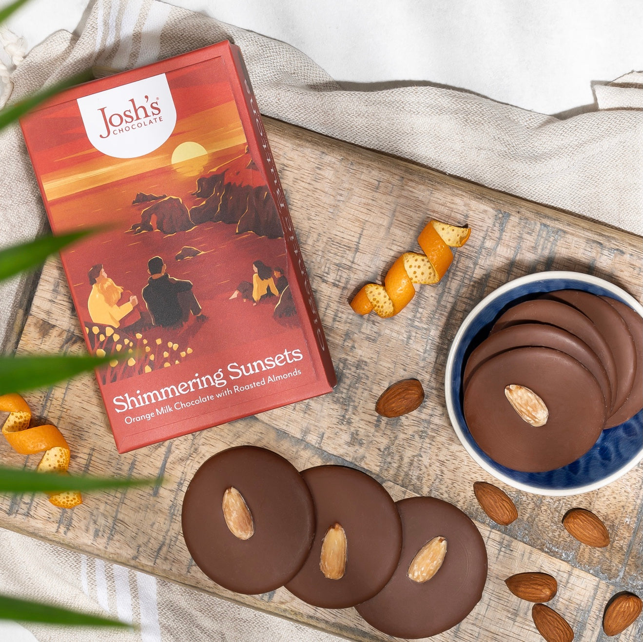 Josh's Chocolate - Orange Milk Chocolate & Almond Gigantic Buttons