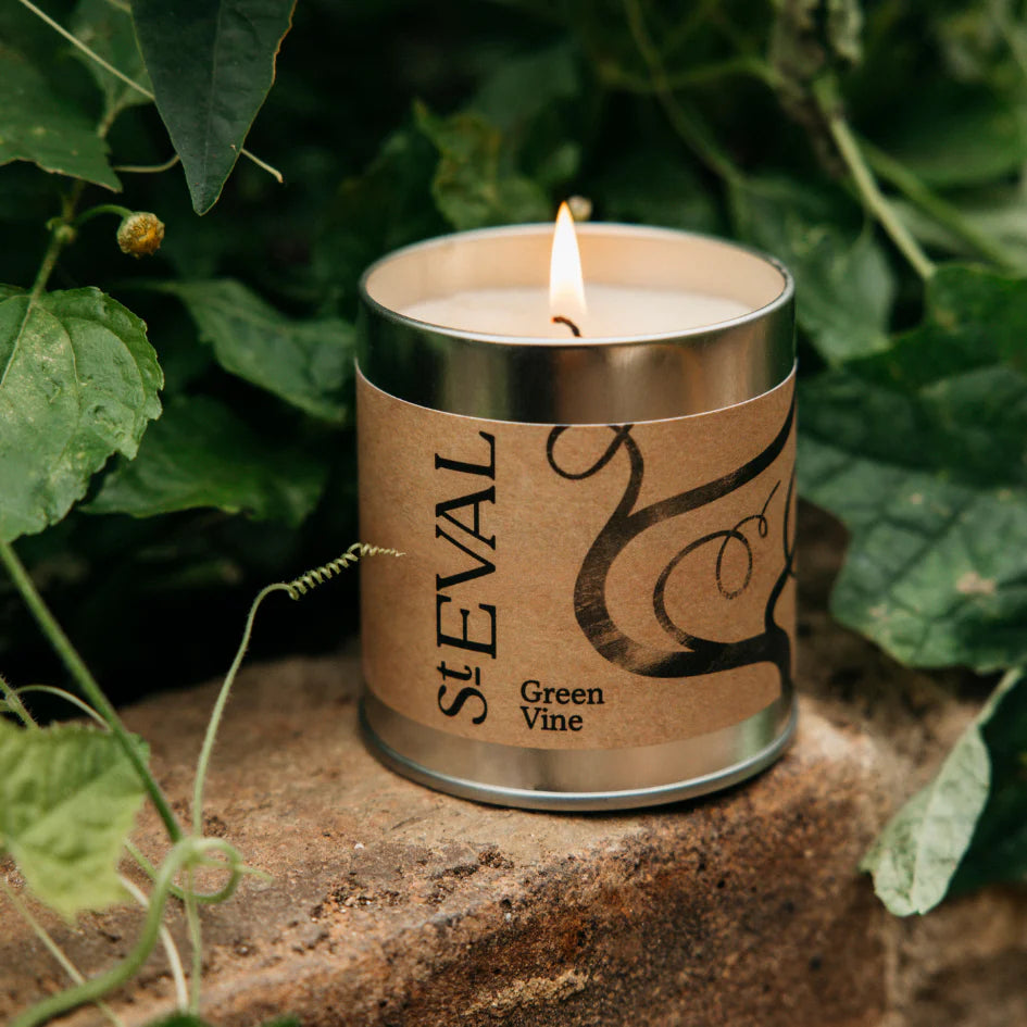 Green Vine Tin Candle