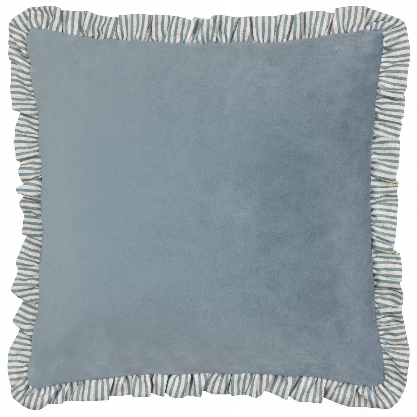 Solene Ruffle Matte Velvet Cushion Blue