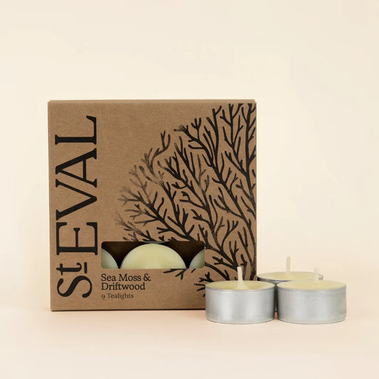 Sea Moss & Driftwood Tealight Candles