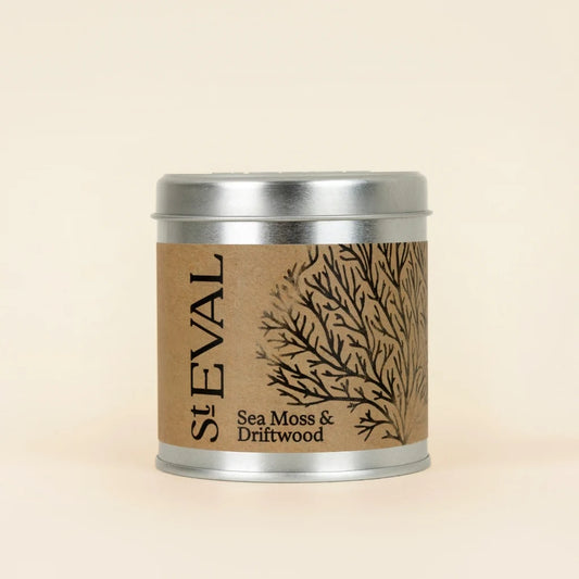 Sea Moss & Driftwood Tin Candle