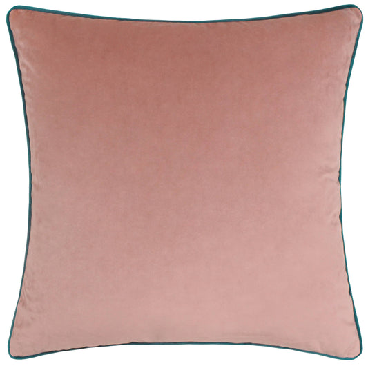 Meridian Velvet Cushion Blush/Teal