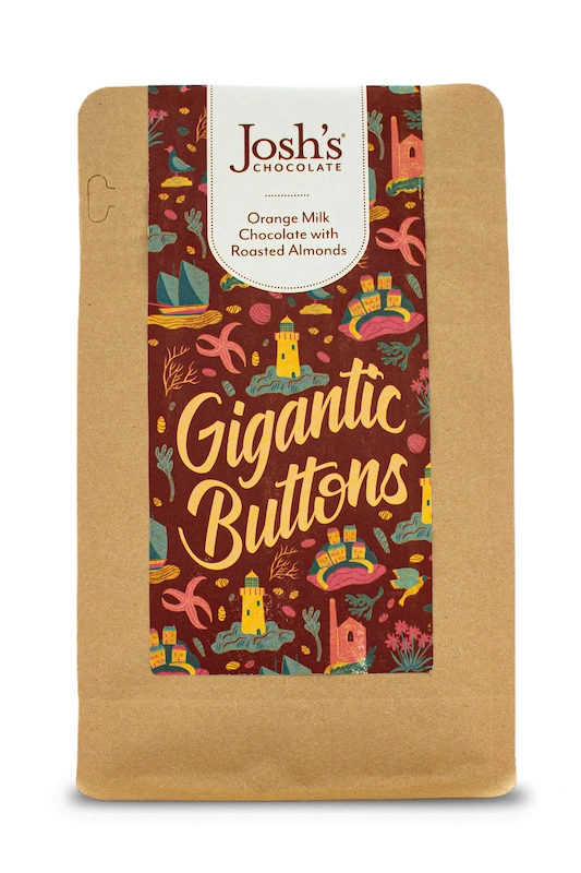 Josh's Chocolate - Orange Milk Chocolate & Almond Gigantic Buttons