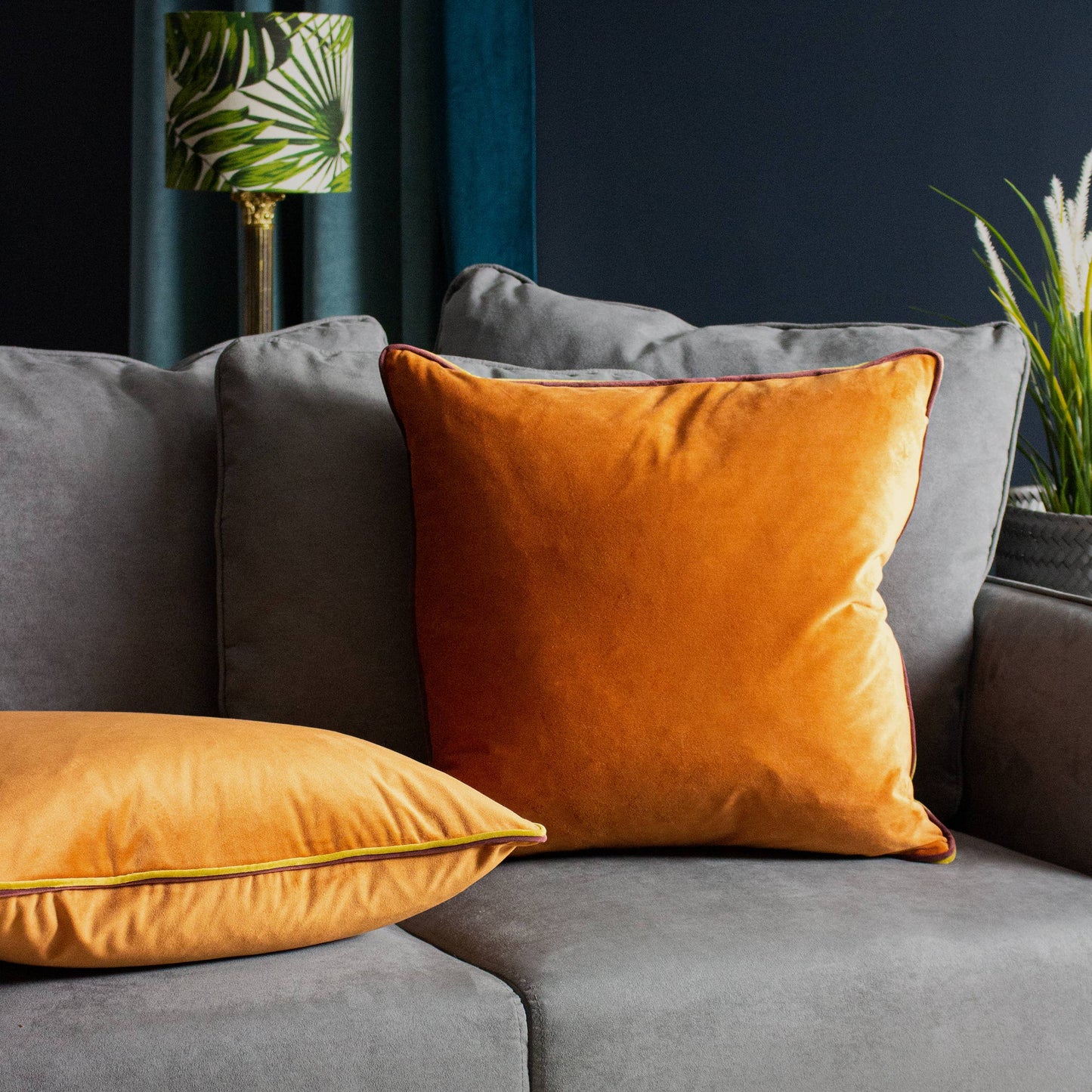 Gemini Double Piped Cushion Pumpkin